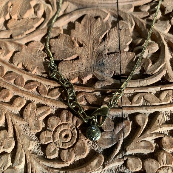 BaubleBar Antiqued Gold Tone Rhinestone Statement Necklace - Picture 4 of 5